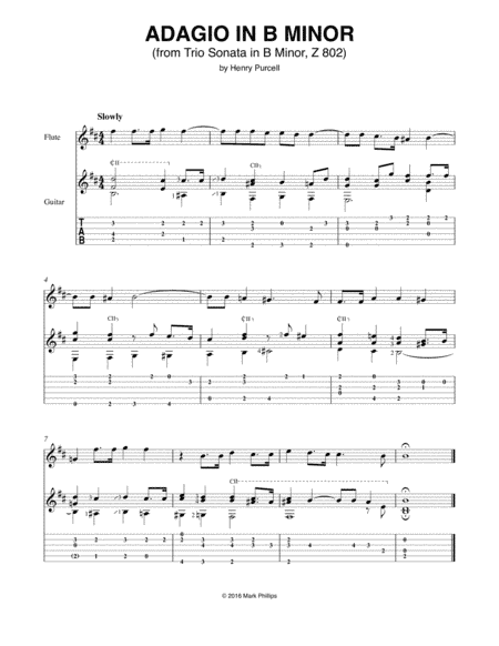 Adagio in B Minor (from Trio Sonata in B Minor, Z 802) (arr. Mark Phillips)