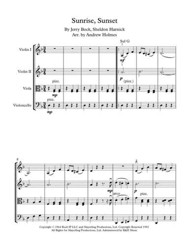 Sunrise, Sunset (arr. Andrew Holmes)