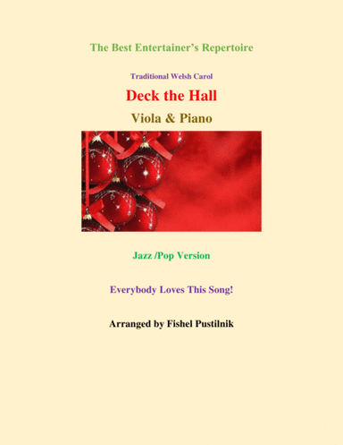 Piano Background for "Deck The Hall"-Viola and Piano (arr. Fishel Pustilnik)