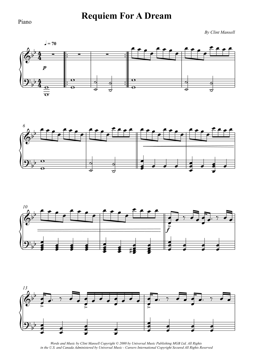 Requiem For A Dream (arr. Wesley S. SIlva)