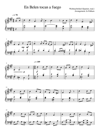 En Belen tocan a fuego (arr. Jo Fulham)