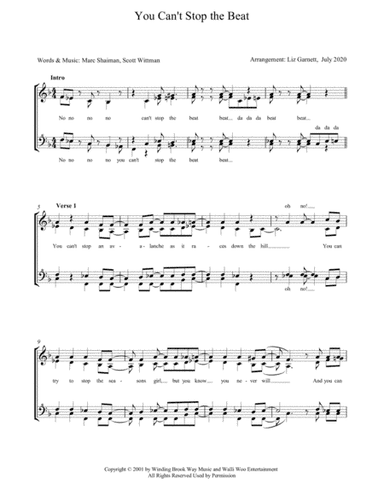 You Can't Stop The Beat (arr. Liz Garnett)