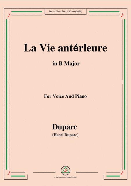 Duparc-La Vie antérleure in B Major (arr. Open Cloud)
