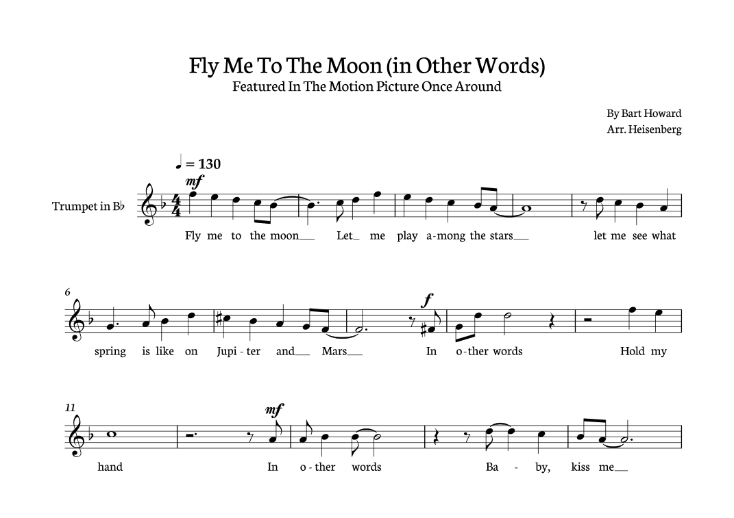 Fly Me To The Moon (in Other Words) (arr. Heisenberg)