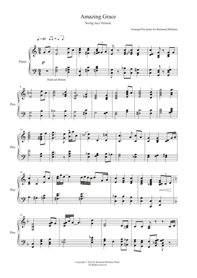 Amazing Grace - Jazz version (arr. Reimund Merkens)