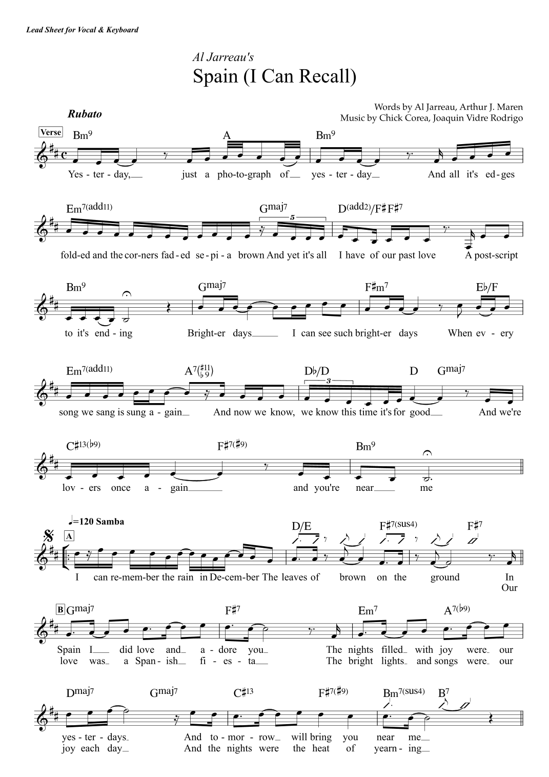 (i Can Recall) Spain (arr. Popnroll 1976)