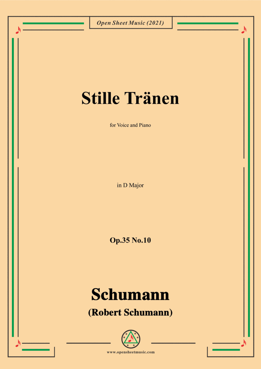 Schumann-Stille Tranen,Op.35 No.10 in D Major (arr. Open Cloud)