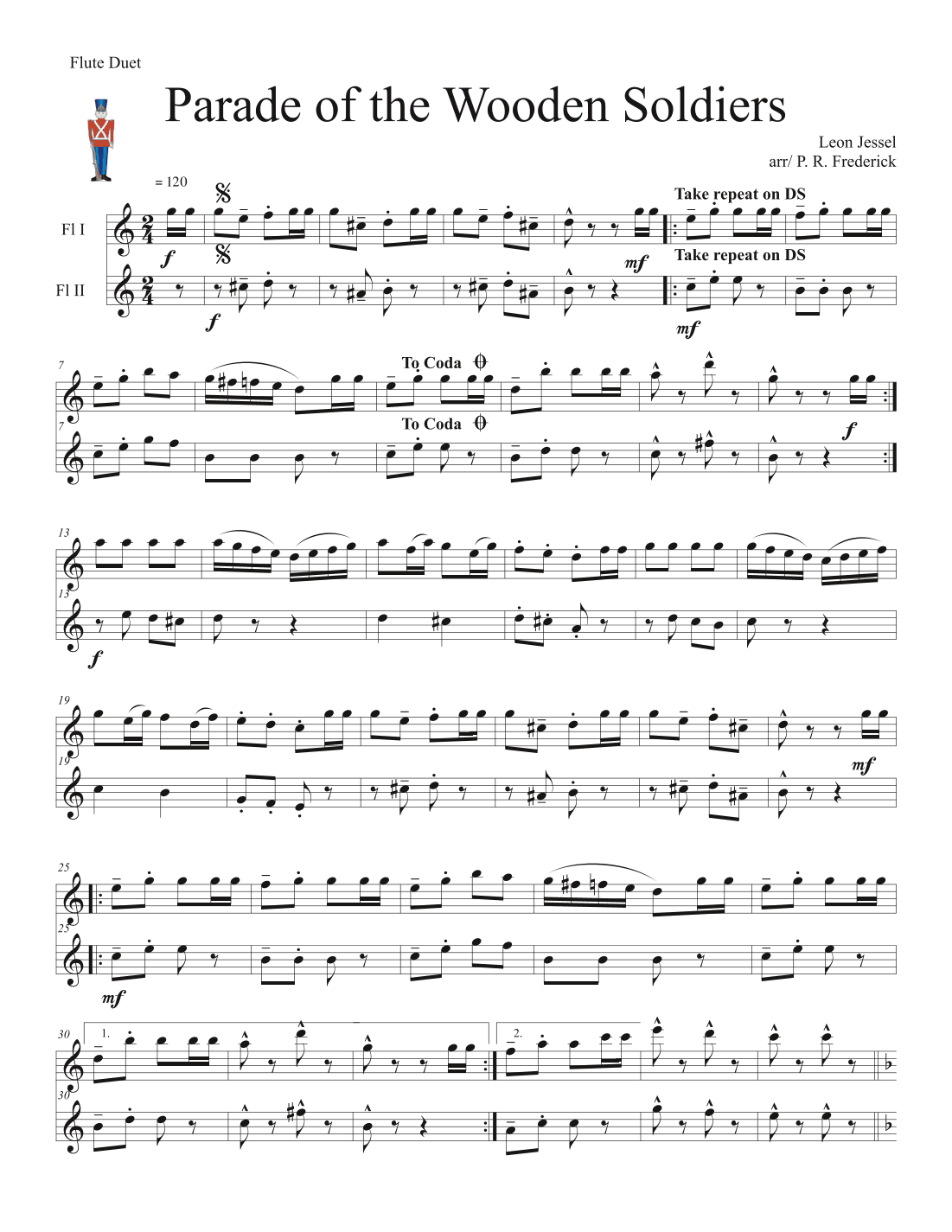 Parade of the Wooden Soldiers (Flute Duet) (arr. P. R. Frederick)
