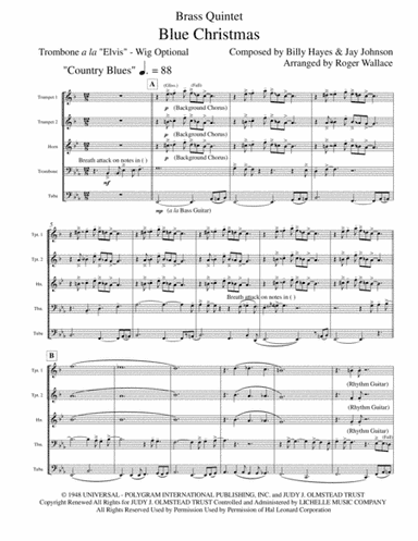 Blue Christmas (arr. Roger Wallace)