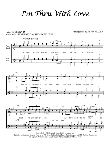 I'm Thru With Love (arr. Kevin Keller)