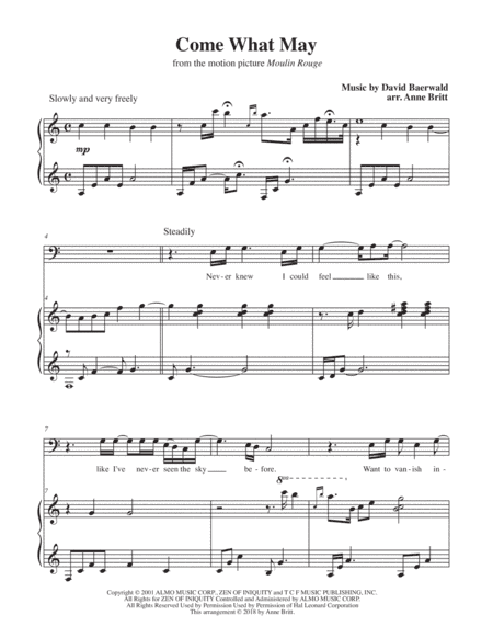 Come What May (arr. Anne Britt)