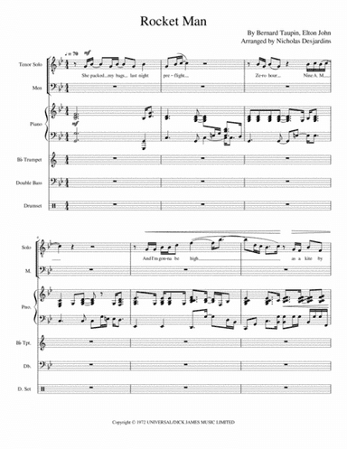 Rocket Man (i Think It's Gonna Be A Long Long Time) (arr. Nicholas Desjardins)