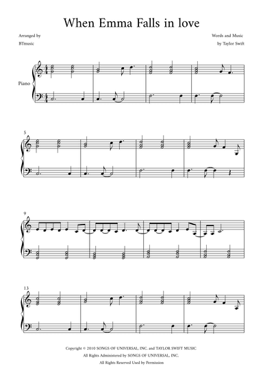 When Emma Falls In Love (arr. BTmusic)