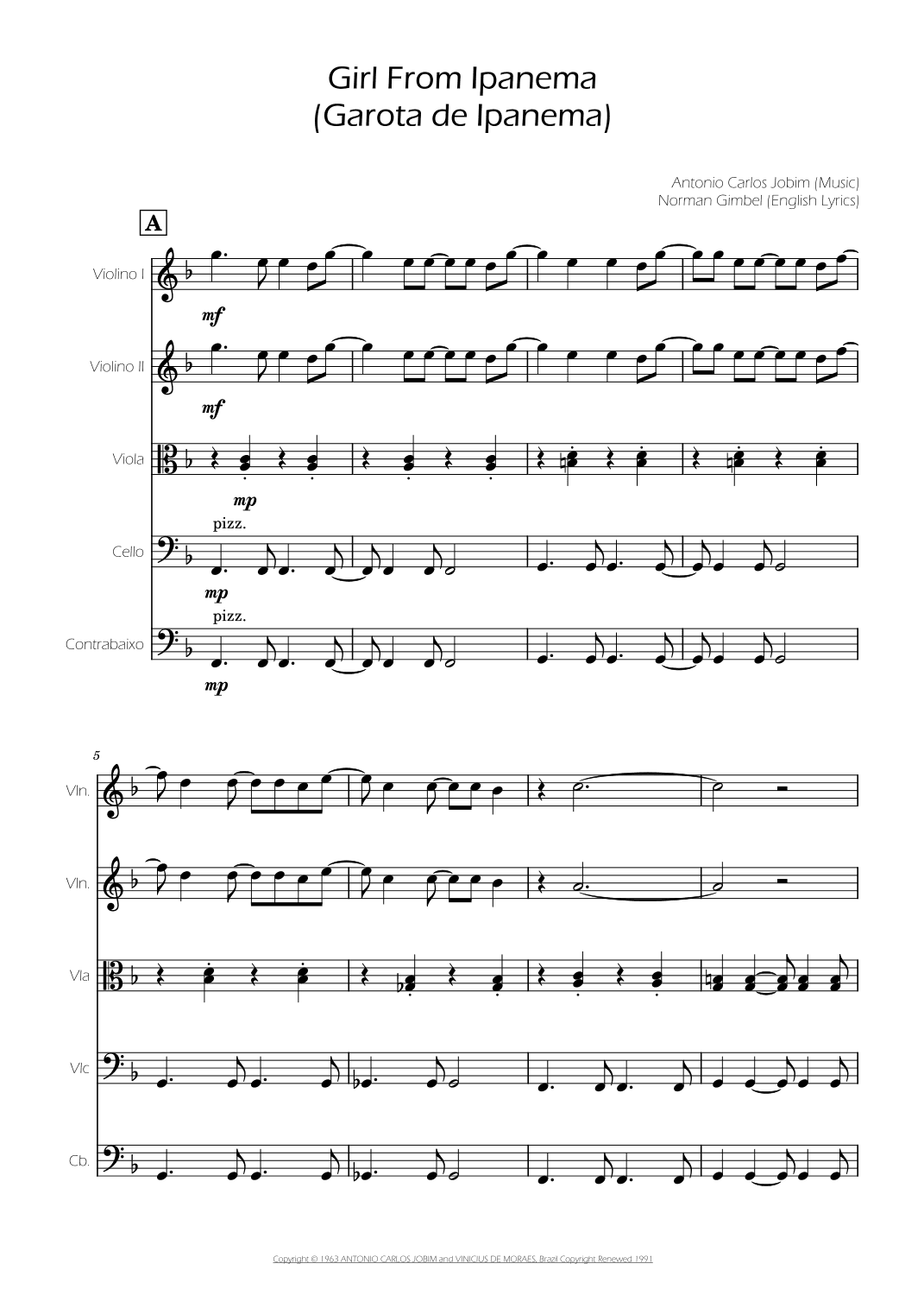 The Girl From Ipanema (garôta De Ipanema) (arr. Ygor Nunes)