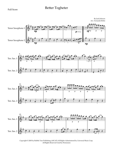 Better Together (arr. Fernando Britto)