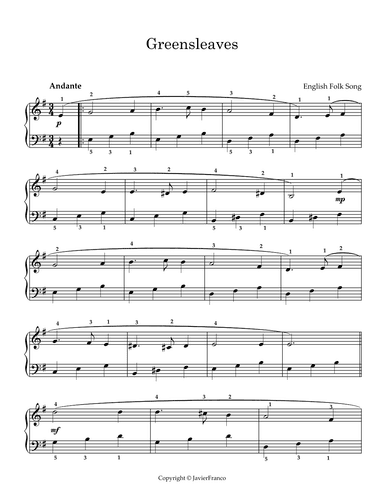 Greensleaves (arr. javier franco)