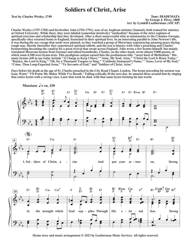 Soldiers of Christ, Arise (arr. Lyndell Leatherman)