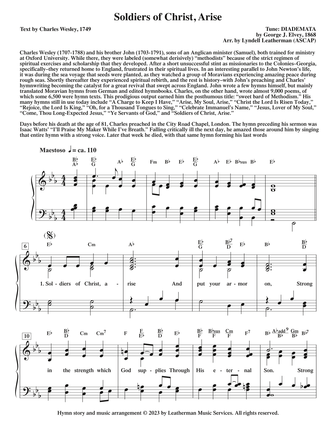 Soldiers of Christ, Arise (arr. Lyndell Leatherman)
