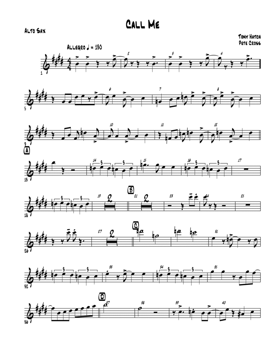 Call Me Call Me Call Me (arr. Pete Cross)