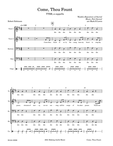 Come, Thou Fount - TTBB Ensemble (arr. Mark R Lewis)