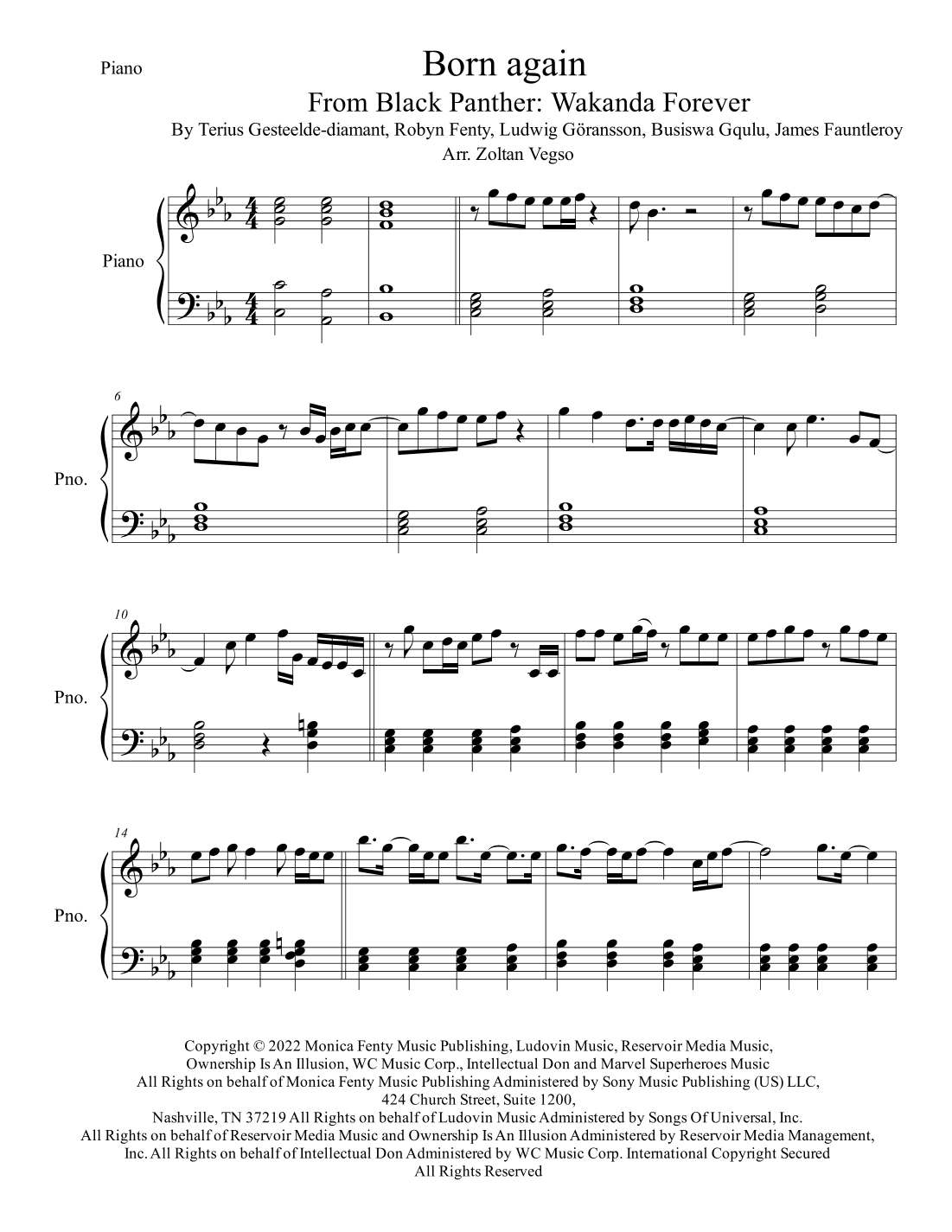 Born Again (arr. Zoltan Vegso)