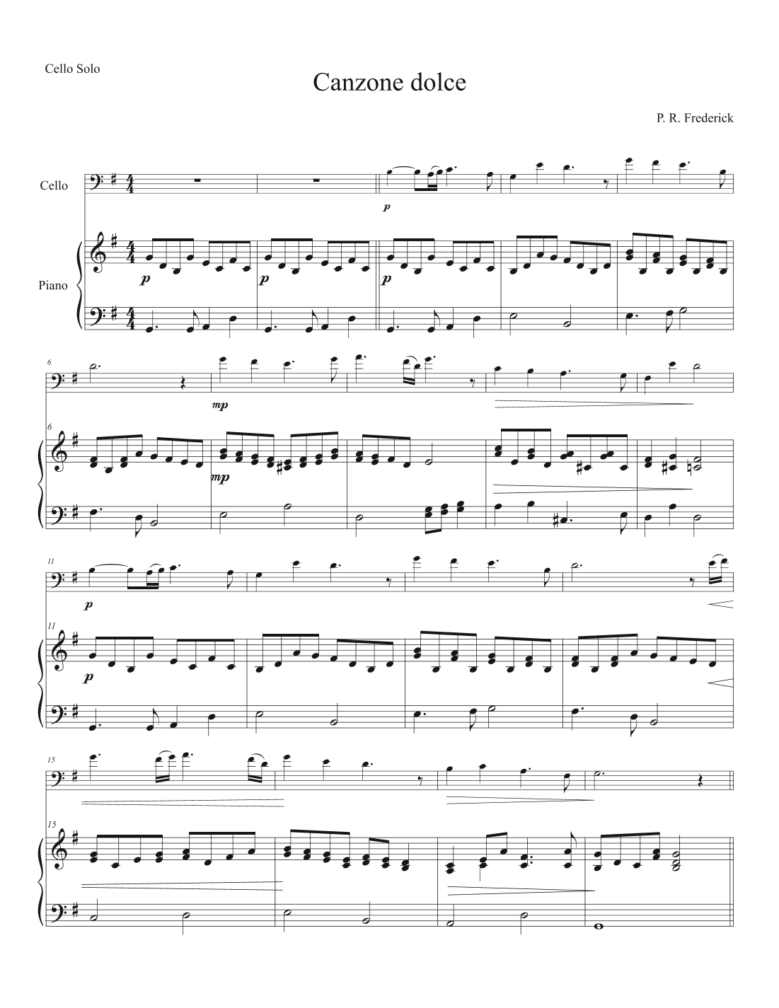 Canzone dolce (Cello Solo)