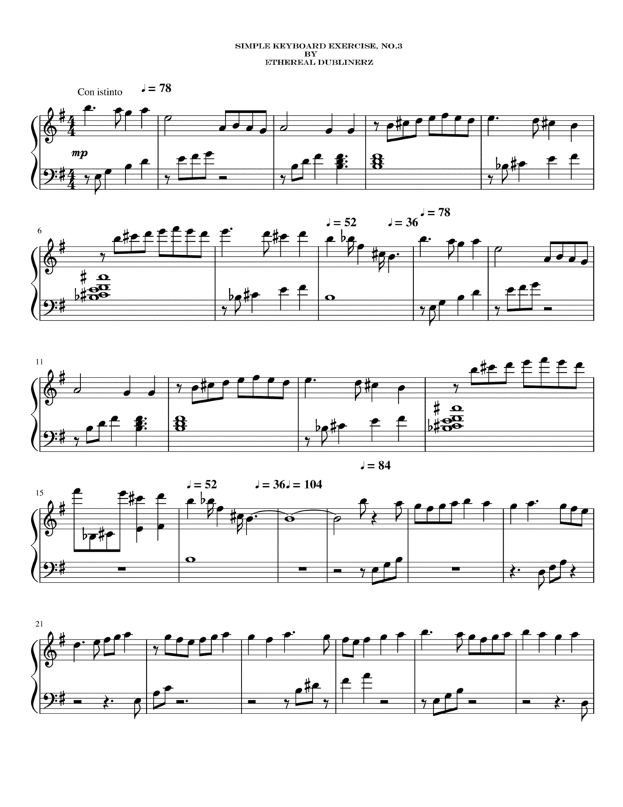 Simple Keyboard Exercise, No.3