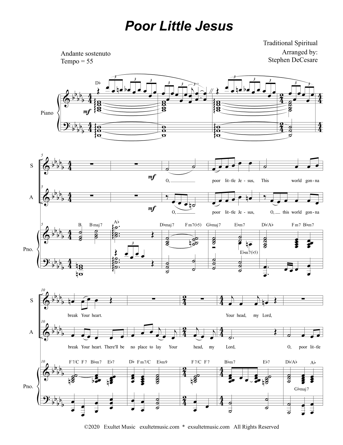 Poor Little Jesus (Duet for Soprano and Alto Solo) (arr. Stephen DeCesare)