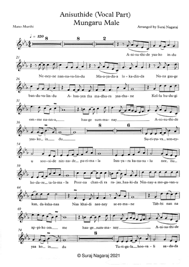 Anisuthide Yaako Indu Solo Part (Mungaru Male) (arr. Suraj Nagaraj)