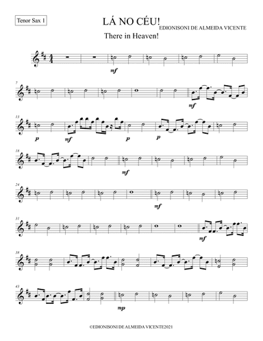 Tenor Sax 1-LÁ NO CÉU-There in Heaven!