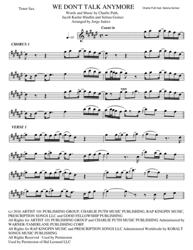 We Don't Talk Anymore (arr. Jorge Juárez)