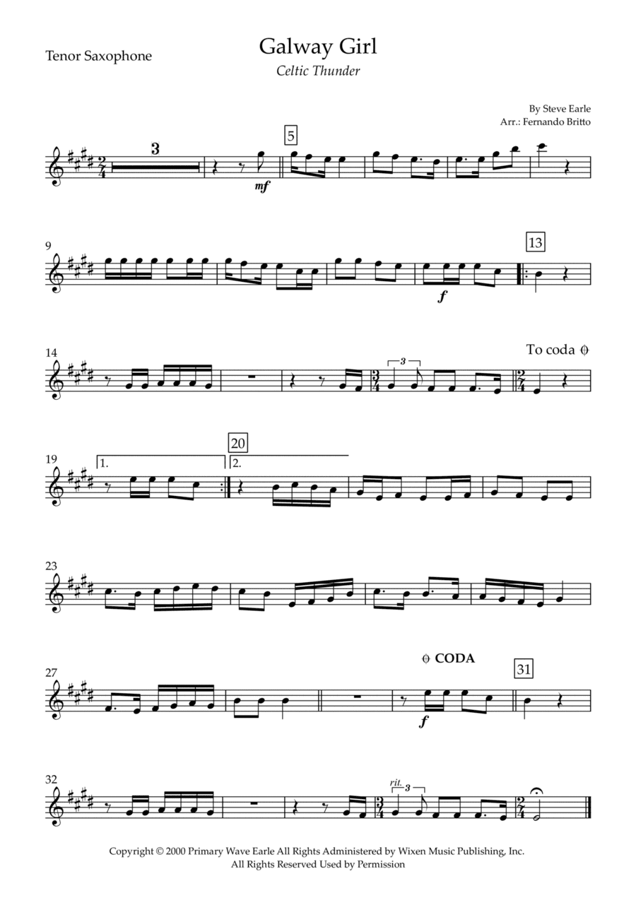 Galway Girl (arr. Fernando Britto)