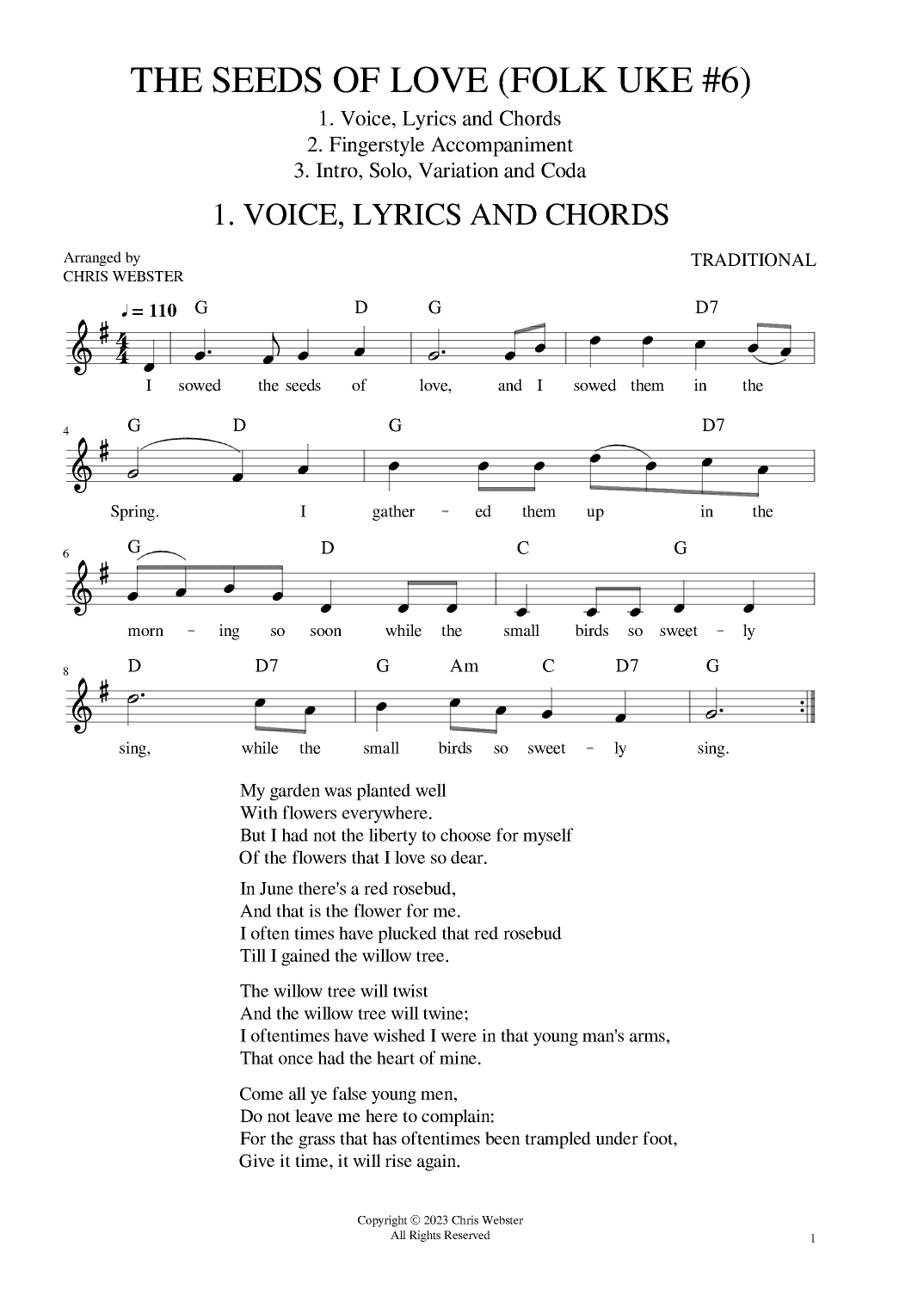 The Seeds of Love: Folk Uke #6 (arr. Chris Webster)