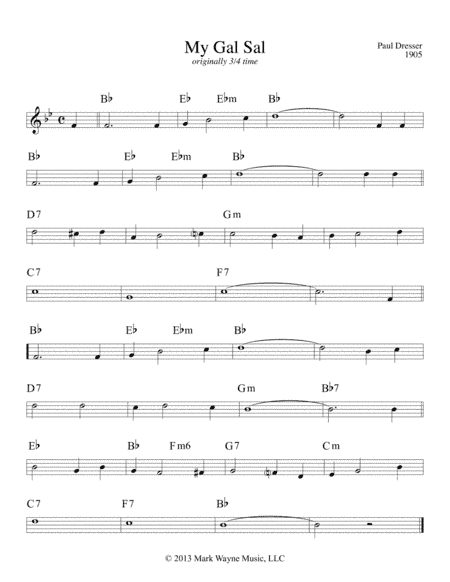 My Gal Sal (arr. Mark Huxhold)