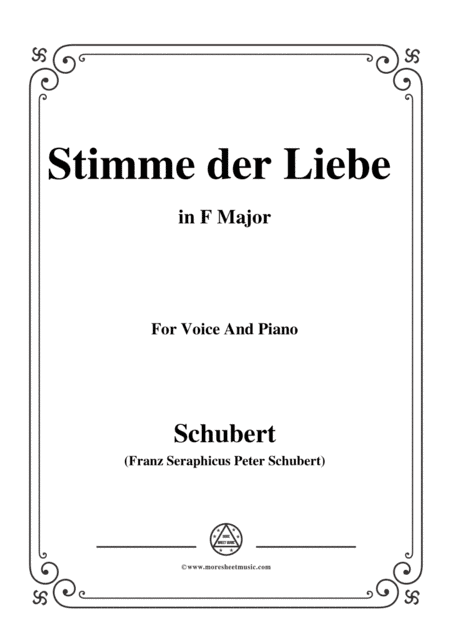 Schubert-Stimme der Liebe,D.418,in F Major,for voice and piano (arr. MSM)