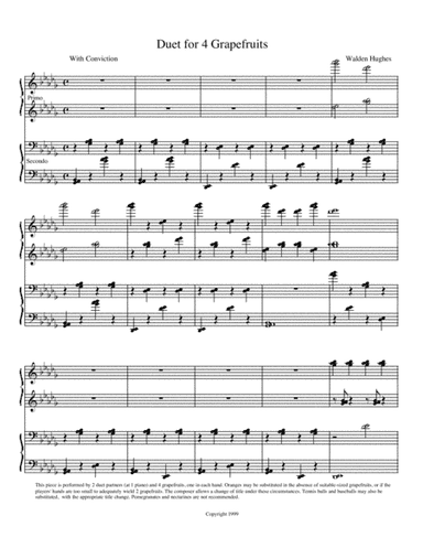 Duet for 4 Grapefruits Piano Duet (1 Piano 4 Hands)
