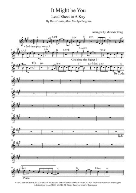 It Might Be You (arr. Miranda Wong)