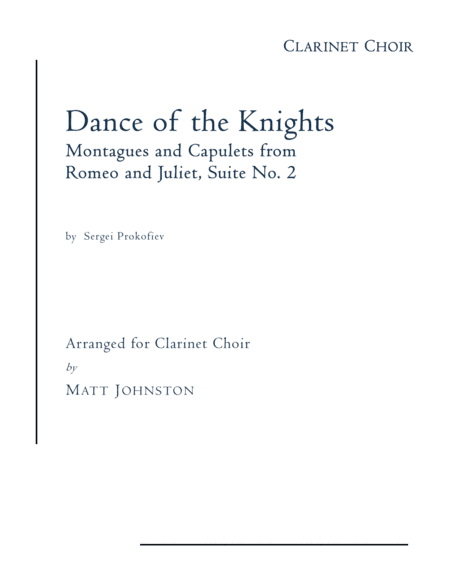 Dance Of The Knights (arr. Matt Johnston)