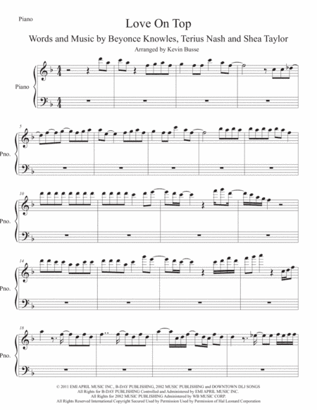 Love On Top (arr. Kevin Busse)