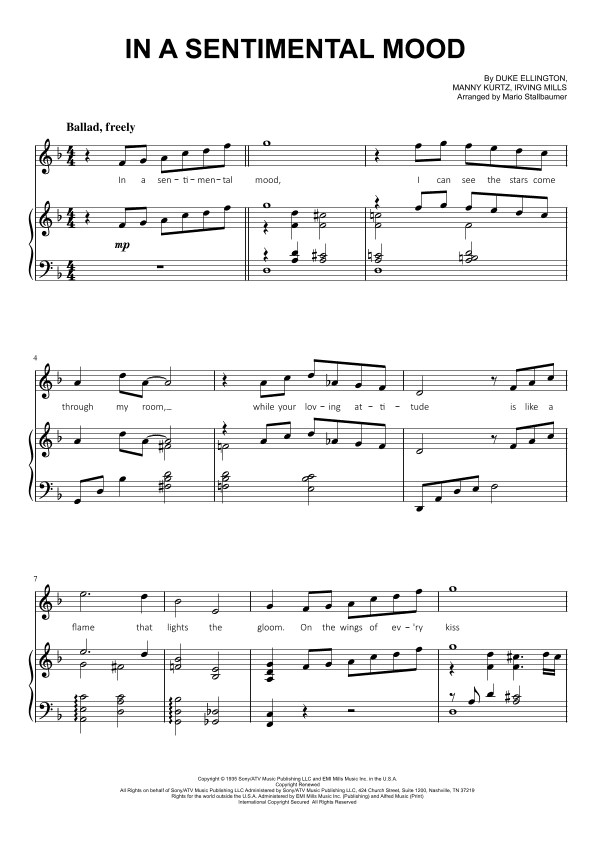 In A Sentimental Mood (arr. Mario Stallbaumer)