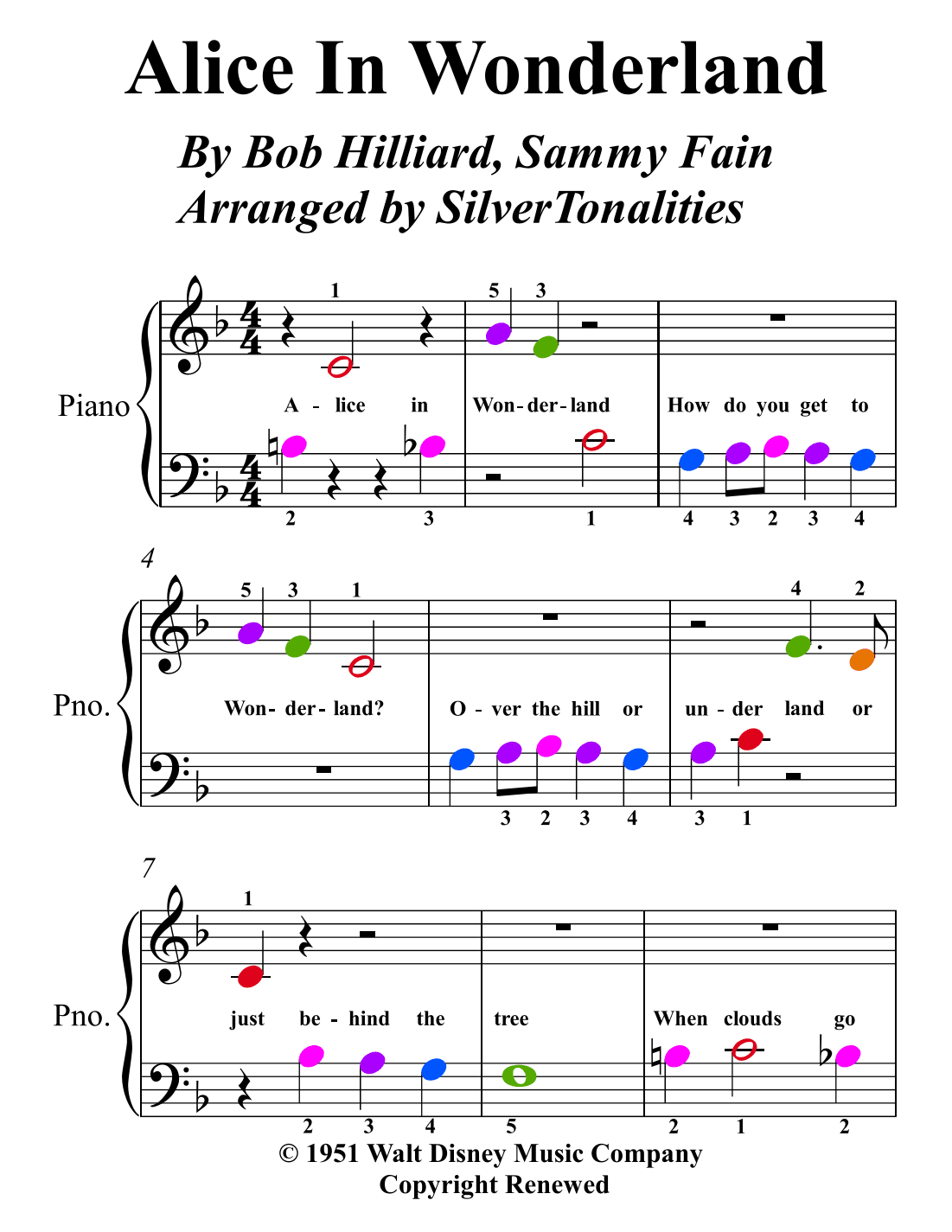 Alice In Wonderland (arr. SilverTonalities)