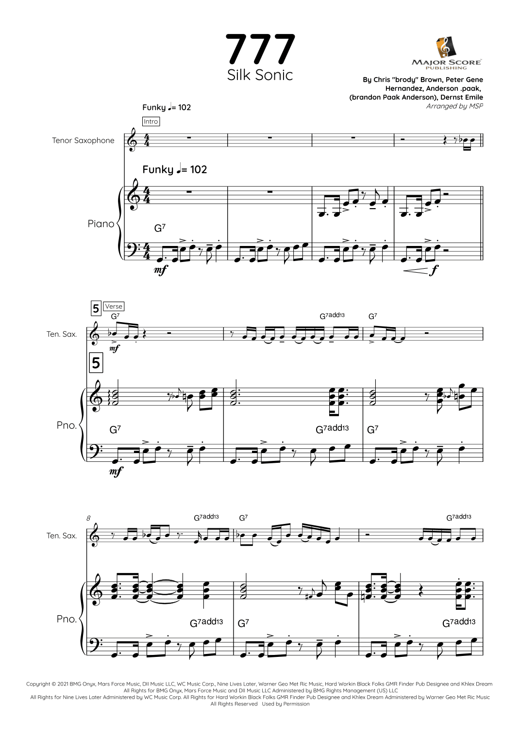 777 (arr. MAJOR SCORE PUBLISHING TM.)
