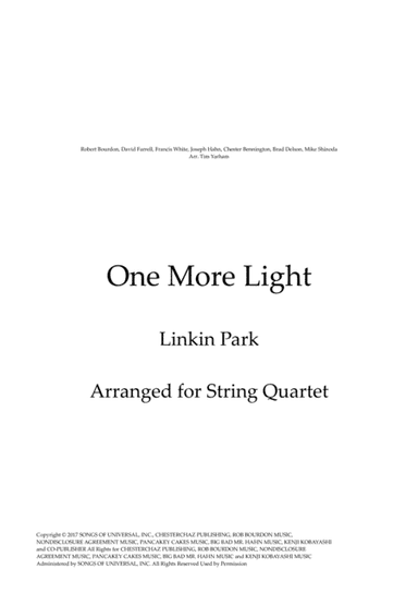 One More Light (arr. Tim Yarham)