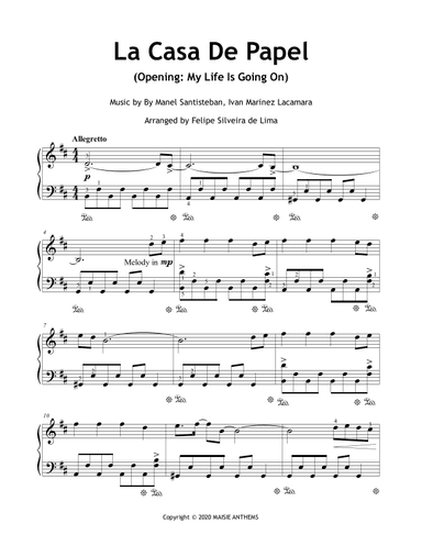 La Casa De Papel (my Life Is Going On) (arr. Felipe Silveira de Lima)