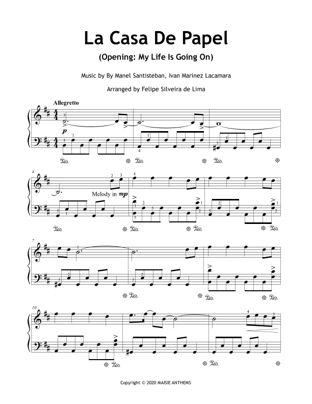 La Casa De Papel (my Life Is Going On) (arr. Felipe Silveira de Lima)