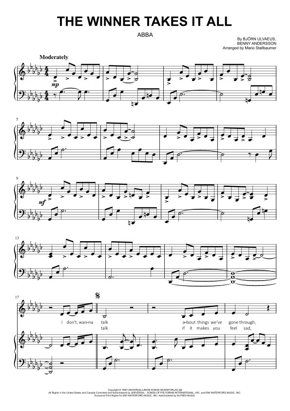 The Winner Takes It All (arr. Mario Stallbaumer)