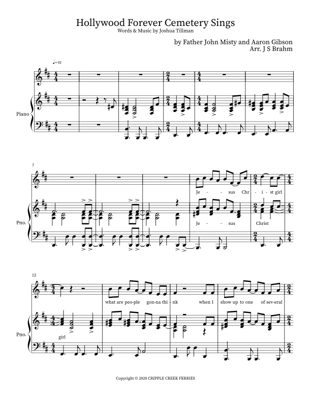 Hollywood Forever Cemetery Sings (arr. J S Brahm)