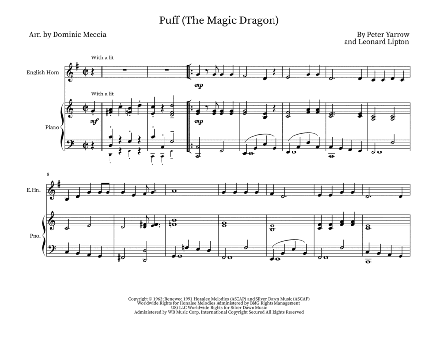 Puff The Magic Dragon (arr. Dominic Meccia)