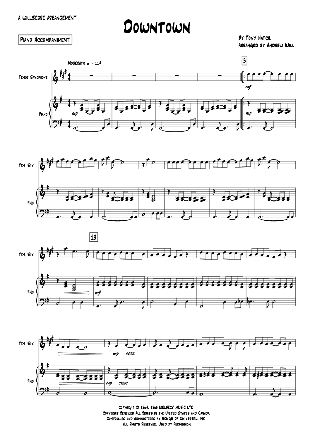 Downtown (arr. Andrew Will)