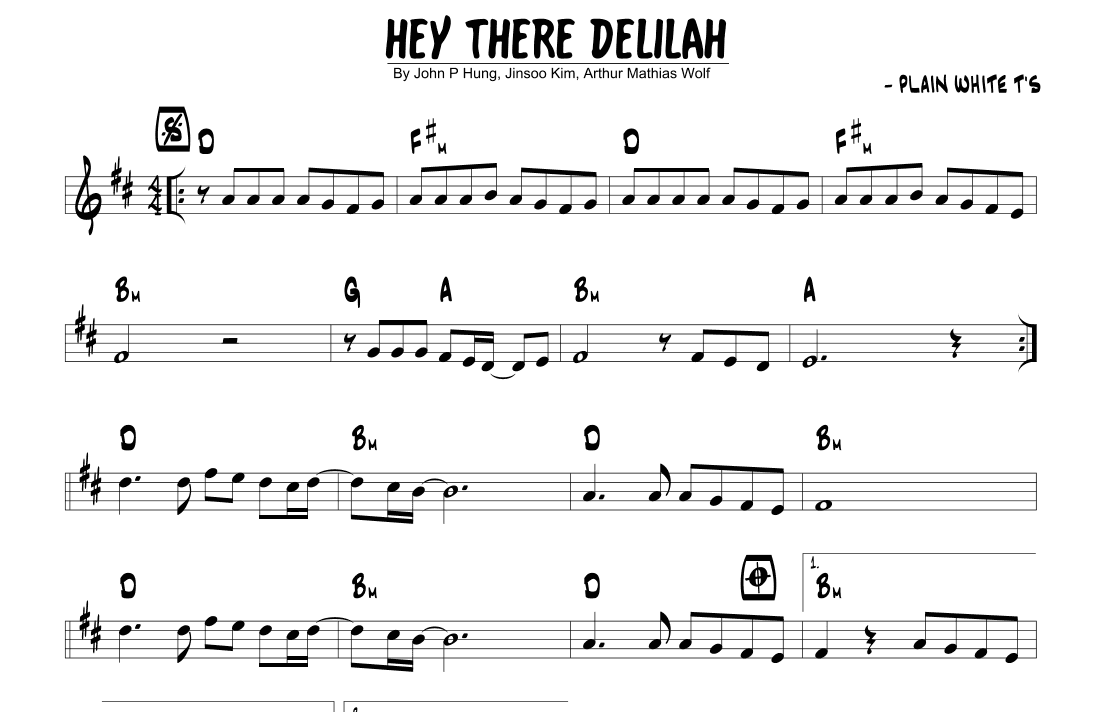 Hey There Delilah (arr. Joseph Hasper)